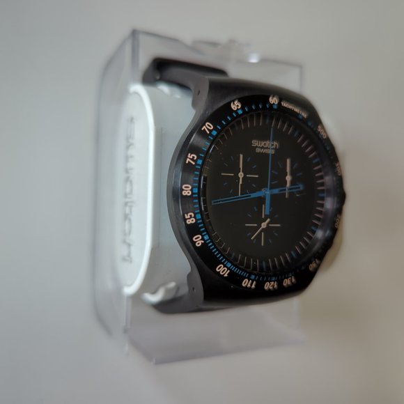 NEW Swatch Irony Blue in Dark Chronograph Men Watch YOB103 - Picture 2 of 12